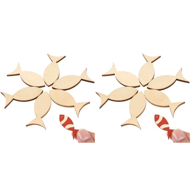 200 Pcs Holzscheiben Massiver Fisch Aus Holz Holzhandwerk Dekorationen