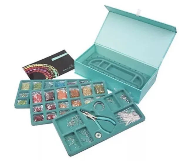 Three Springs Glass Bead Jewelry Making Kit with 4 in 1 Tool & Beading Tray