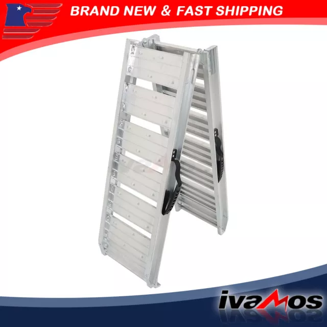 For ATV Truck Aluminum 550 lbs Foldable Motorcycle Loading Ramp 1 PC 72"×11.6"