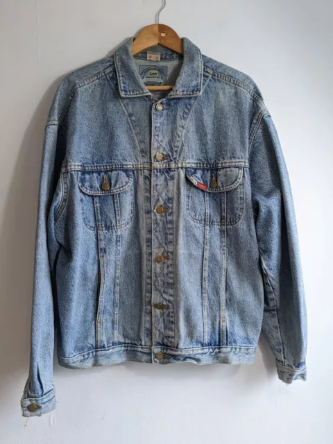 Men's Vintage Lee Riders Denim Jacket Size Large L Jean Trucker Workwear USA