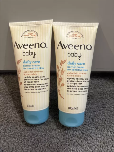 2x Aveeno Baby Daily Care Cream with Oatmeal & Zinc Oxide 100ml