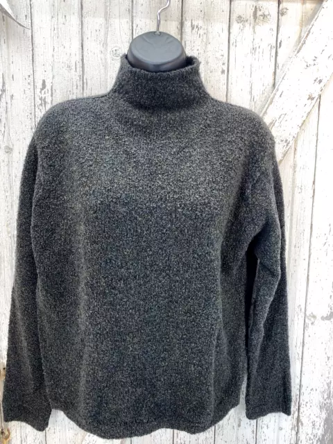 C.H . Classics Wool Blend Mock Neck Green Pull Over Sweater Large