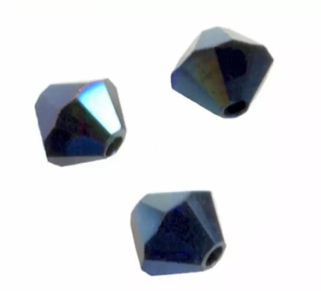 site parisien  20 PERLES TOUPIES SWAROVSKI   5mm   CRYSTAL METALLIC BLUE AB2X