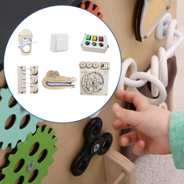 BASAMOU Busy Board Montessori 1 2 3 Ans Enfant, Jeux Montessori Jouet En Bois, Jouets D'activité Et Développement, Jouet éducatif Sensoriel Musique/Interrupteur/Lumineux LED, Bebe Cadeau Anniversaire