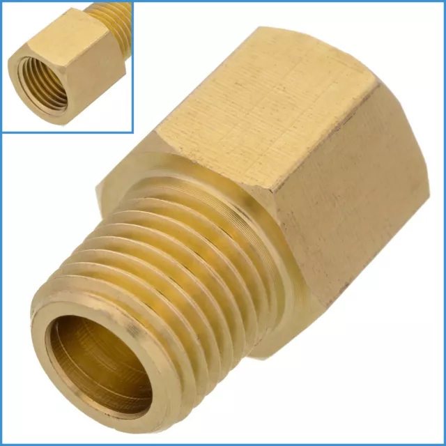 Brass 1/4" NPT Male To 1/4" BSP Female Adapter Pipe Fitting Connector Parallel