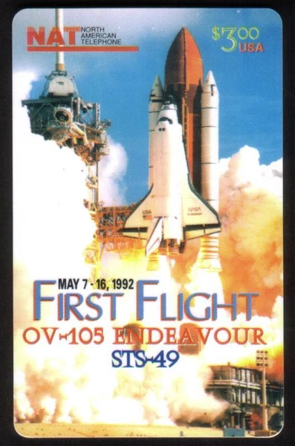 $3. First Flight Endeavour STS-49 NASA Space Shuttle Phone Card