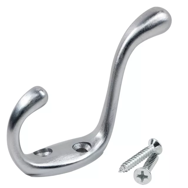 Rok Hardware Heavy Duty Coat Hook, 3-1/2", Brushed Chrome