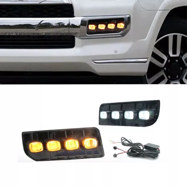 LED DRL Fog Lights Bumper Daytime Running Lamps Fit For Toyota 4Runner Limited