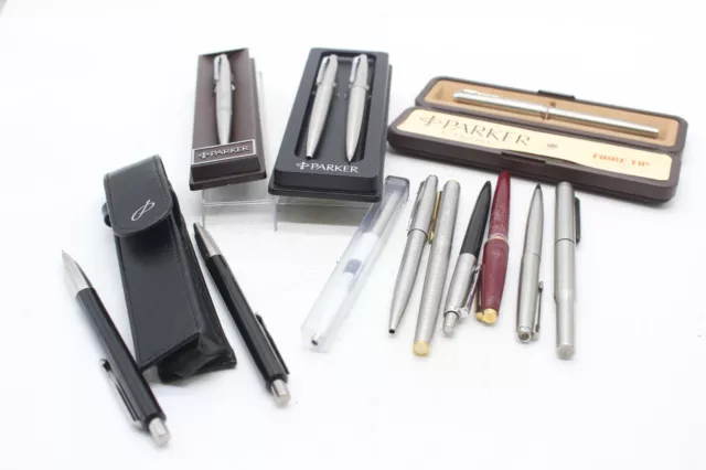 C x11 Vintage Parker Ballpoint Pens Inc. 45 Flighter, TE, Some Boxed etc