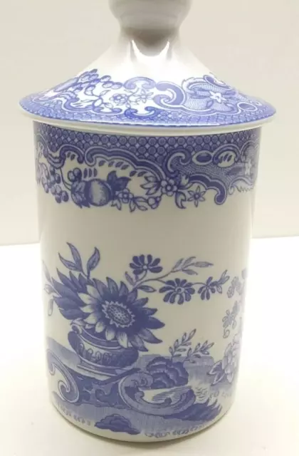 Spode Blue Room Collection May Flower Spice/ Tea Jar with Lid 4.25"