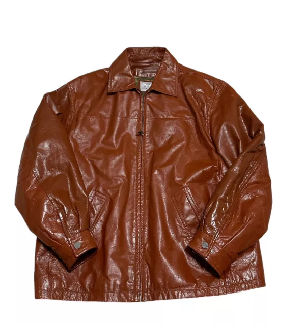 M. Julian Wilson Leather Mens Size L Cognac Brown Leather Jacket Coat M. Julian Wilson Leather Mens Size L Cognac Brown Leather Jacket Coat