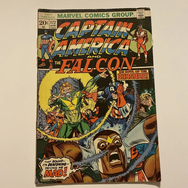 * Captain America # 172 * BANSHEE !!! No MVS … Bronze Age Marvel Comics 1974