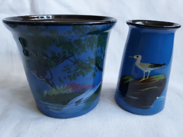 LEMON & Son (Weston Super Mare) POTTERY Kingfisher Seagull Studio Pottery X 2