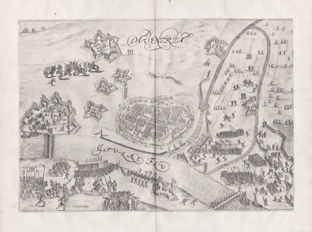 Deventer Nederland Pays-Bas Gravure sur Cuivre 1615