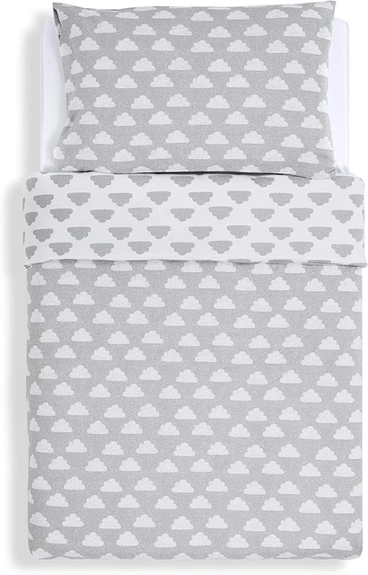 Juego de funda de edredón y funda de almohada para cuna - diseño Cloud Nine - ligero, transpirable y