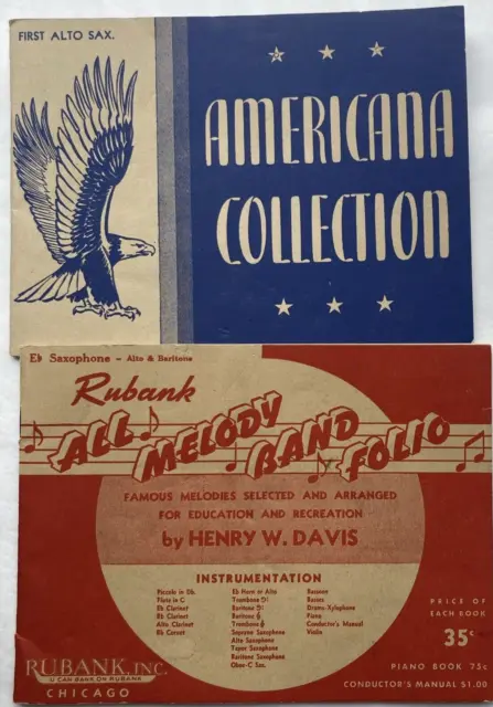 1940s ALTO SAXOPHONE RUBANK Music Books AMERICANA COLLECTION ALL MELODY BAND