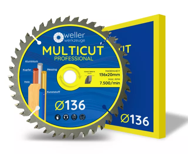 MULTICUT Sägeblatt 136x20 für Makita DSS501Z BSS501 18V DCS550 552 RMJ RT1 M1 T1