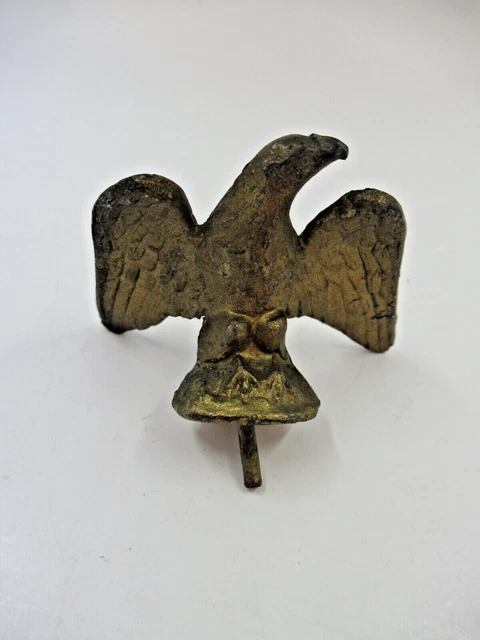 Vintage cast iron gold painted Eagle finial threaded post