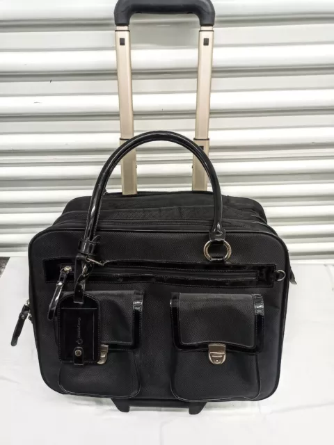 Franklin Covey Travel Bag Laptop Rolling Case Briefcase Carry On Wheels Black