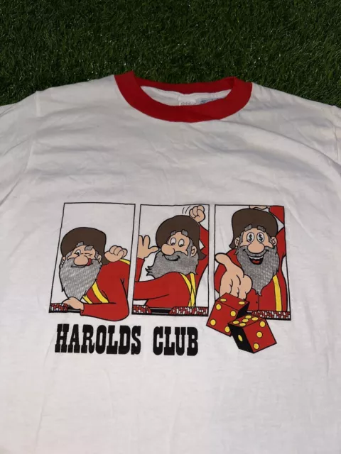 Vintage Harold’s club casino ringer tee shirt size large 2