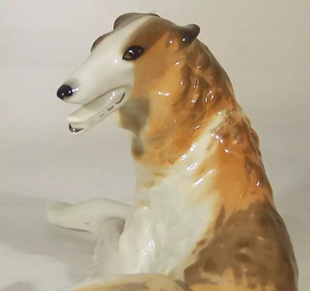 Lomonosov Porcelain Borzoi Russian Wolfhound Dog Figurine 4" USSR Vintage