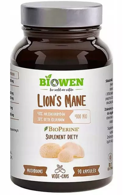 Biowen LION'S MANE Hericium Erinaceus 400 mg capsule 90Vege