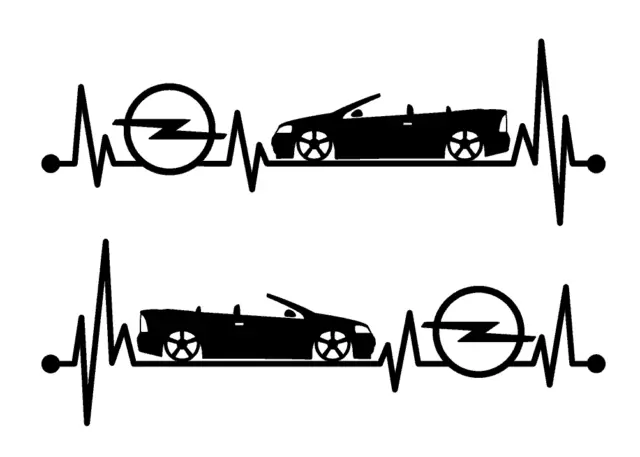 Opel OPC Performance Herzschlag EKG Frontscheiben Aufkleber 55 cm
