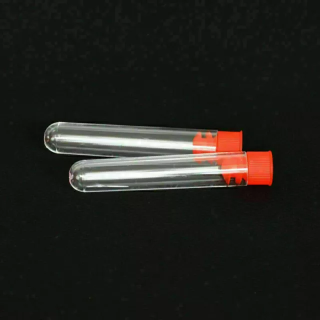 5 Size 10~100PCS Plastic Clear Lab Test Tubes Vial Sample Container Food Bottles 2