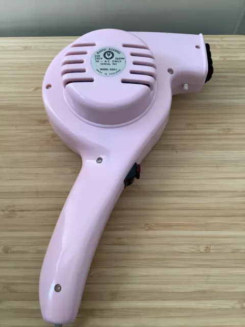 Vintage Pink Morphy Richards Hair dryer 1960's HDA3 Made in England Working PROP