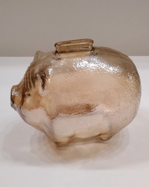 Vintage Anchor Hocking Marigold Iridescent Glass Piggy Bank