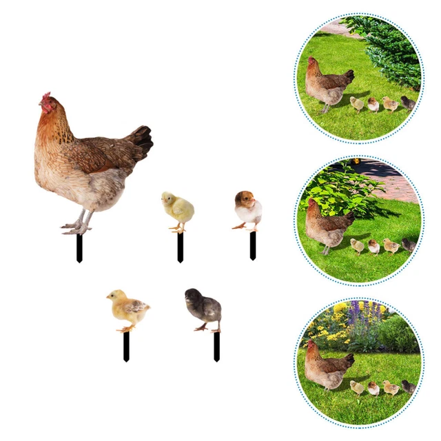 5 pz polli decorazione artistica pulcini acrilici ornamento palo giardino decorazione Orna