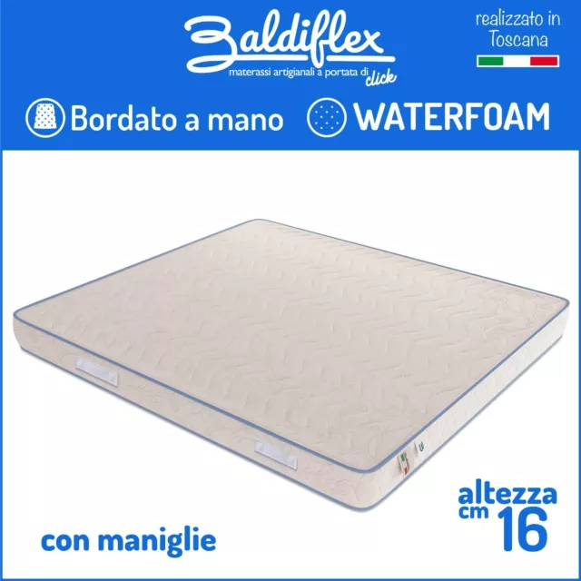 Matelas H 16 CM Polyuréthane Waterfoam Orthopédique Bordé Basic Avec Poignées