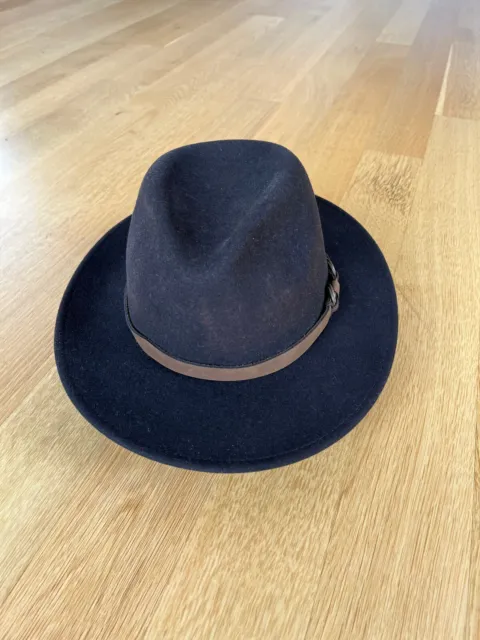 MAYSER Trecking-Hut dunkelbraun Größe 56 - kaum gebraucht mit breiter Krempe