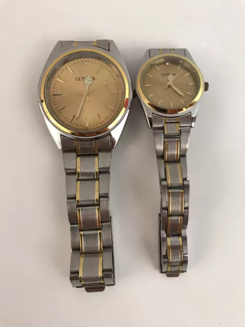 Geneva Classic Watch Set His & Hers Quartz Watches, No Box, No Batteries