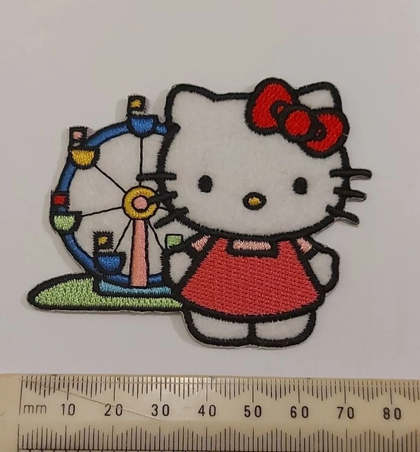 Hello Kitty Iron on Sew On Patches ~ Fairground & Holding Flowers 2