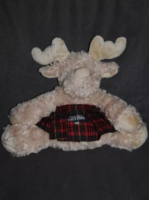 Peluche Doudou Renne JEAN PAUL GAULTIER  Cerf Elan Jupe Kilt Rouge  MARIONNAUD