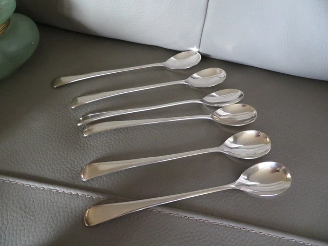8 Cuillères à mazagran ou glaces - inox et bois - Arts de la table