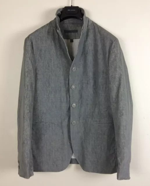 $1398 John Varvatos Collection Crushed Velvet Gray Blazer Jacket