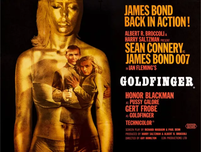 New James Bond Goldfinger Movie Print Premium Poster Wall Art Size A5-A1