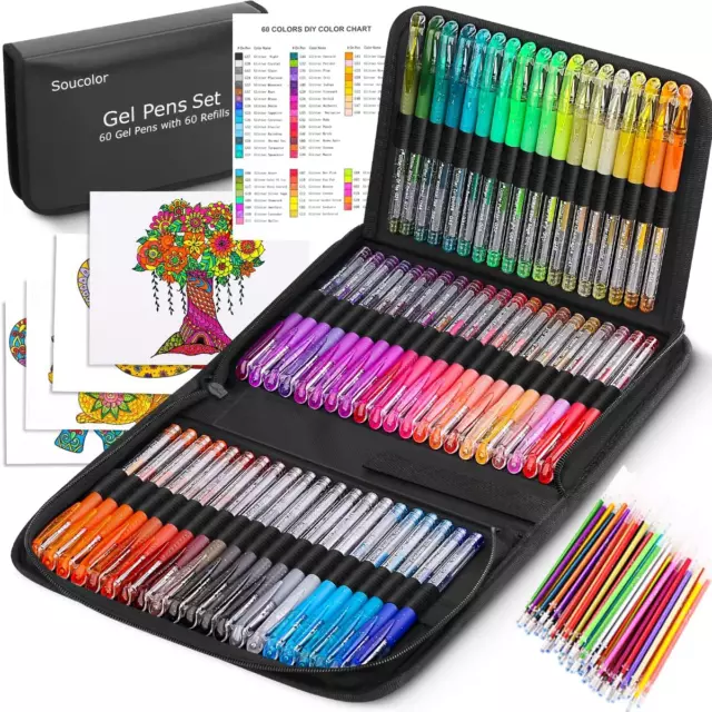 GLITTER GEL PEN Aen Art Set Of 100 Unique Colors Glitter Pens $24.66 -  PicClick