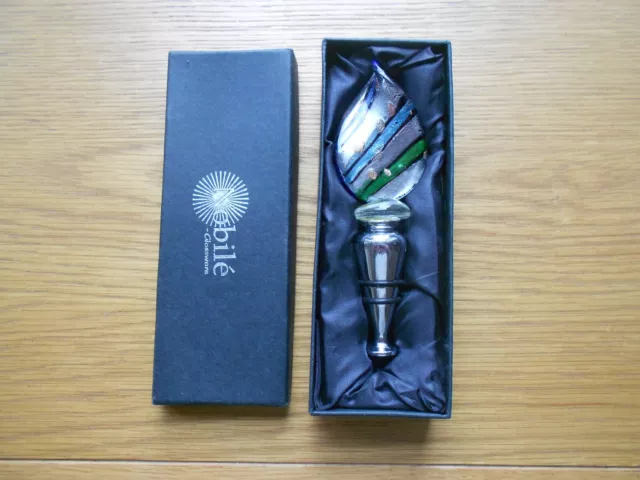 Boxed Nobile glass wine bottle stopper