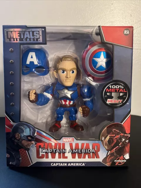 Jada Toys M56 Marvel Civil War Captain America Metals Die Cast 6 Inch Figure