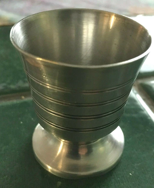 Ancien Coquetier à Plateau Style Art Déco En Plaqué Argent 3 G Avec Poincon Gm 81380040