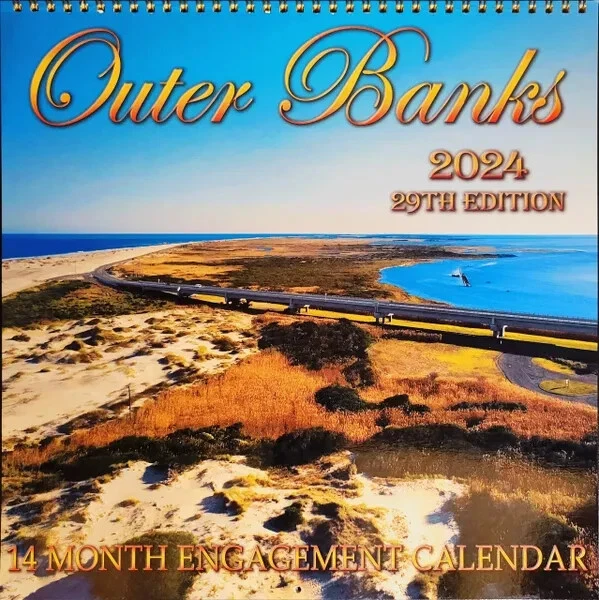 2024 OUTER BANKS North Carolina Beach OBX Wall Calendar ; New! 12x12