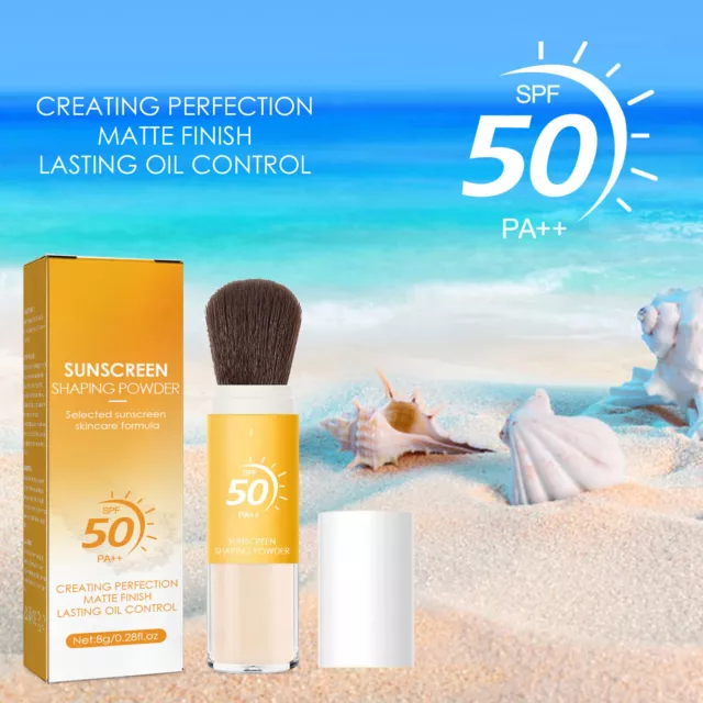 50 PA+++ Mineral Sunscreen Setting Powder Translucent Brush Powder Long  Lasting 2