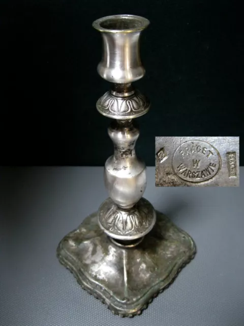 Antique Candlestick Warsaw Fraget W Warszawie Silver Plated past century