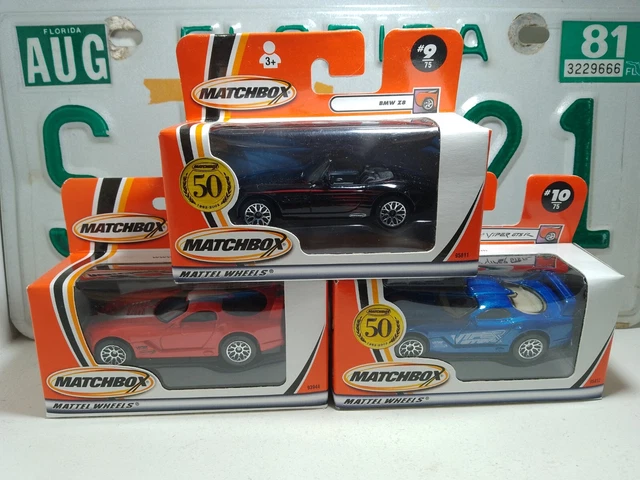 Matchbox BMW Z8 Black & Dodge Viper GTSR Red & Blue - Mint In Sealed Boxes