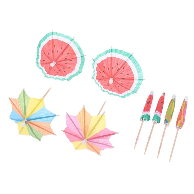 50PCS Cocktail Umbrella Sticks Decorative Toothpicks Fruit Dessert Drinks Pi ❤TH