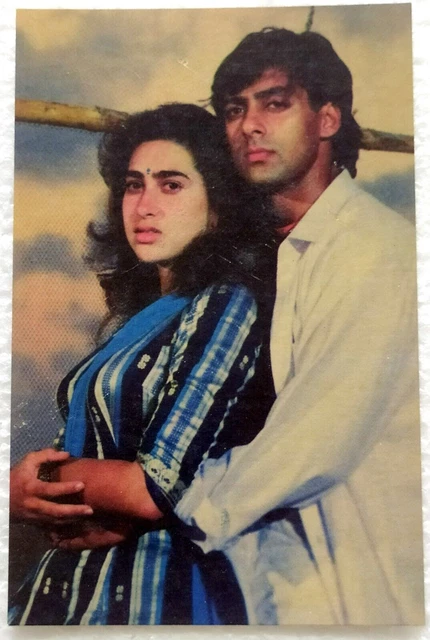 Acteur de Bollywood Salman Khan - Karisma Kapoor Carte postale ancienne...