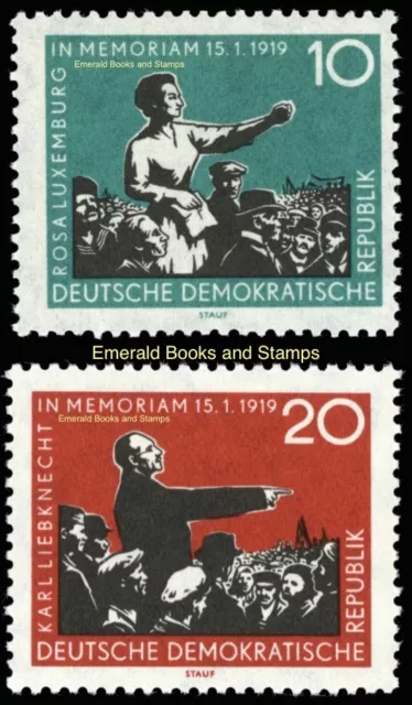 EBS East Germany DDR 1959 - Rosa Luxemburg & Karl Liebknecht - Mi. 674-675 MNH**